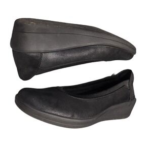 Skechers Newport Wedge Casual Shoes Womens US 8.5 Black Relaxed Fit Air-Cooled